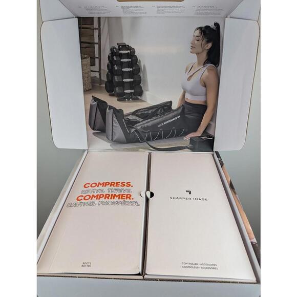 SHARPER IMAGE AIR COMPRESSION BOOTS SMALL/MEDIUM SIZE Inseam 25-31"- BLACK - Picture 4 of 6